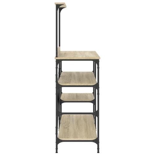 Køkkenreol 90x40x132 cm konstrueret træ og metal sonoma-eg