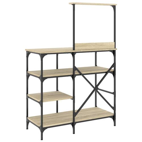 Køkkenreol 90x40x132 cm konstrueret træ og metal sonoma-eg