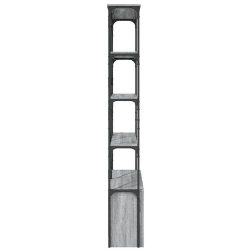 Bogreol 100x26x180 cm konstrueret træ og metal grå sonoma-eg