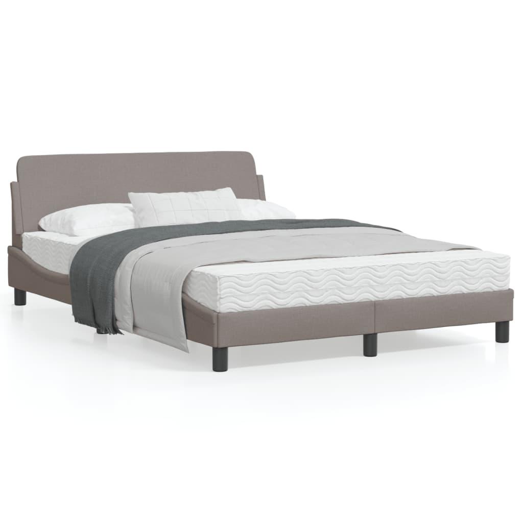 Sengeramme Dover 140x190 cm - stof, gråbrun/taupe billede