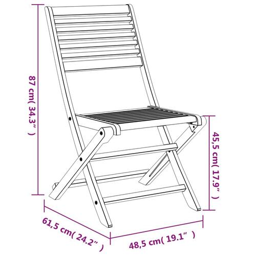 Foldbare havestole 4 stk. 48,5x61,5x87 cm massivt akacietræ
