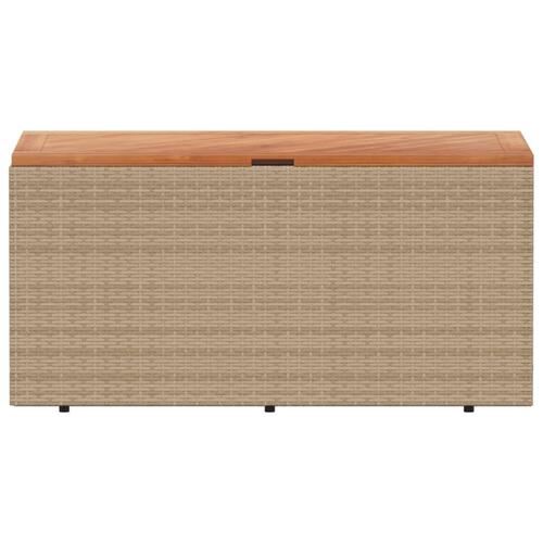 Opbevaringsboks til haven 110x50x54 cm polyrattan akacie beige