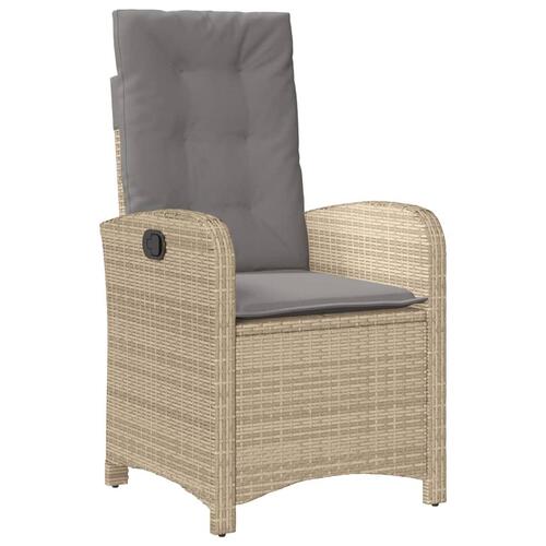 Spisebordssæt til haven 4 dele med hynder polyrattan beige