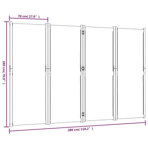 4-panels rumdeler 280 x 180 cm lysegrå