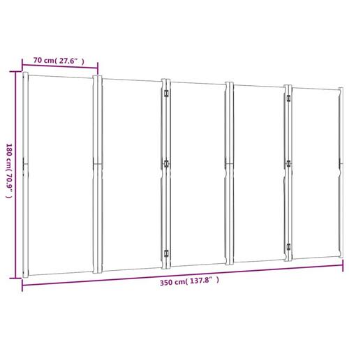 5-panels rumdeler 350 x 180 cm mørkeblå