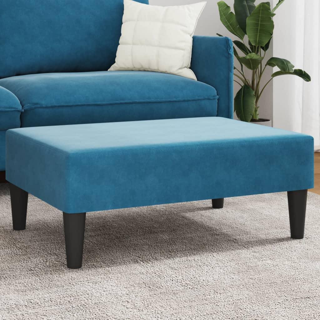Fodskammel 77x55x31 cm velour blå