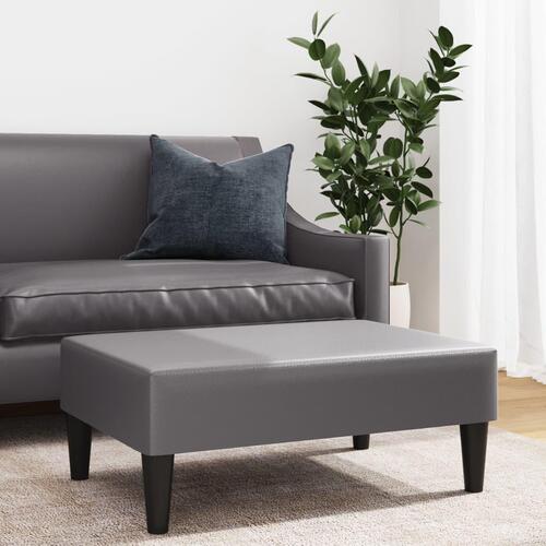 Fodskammel 77x55x31 cm kunstlæder grå