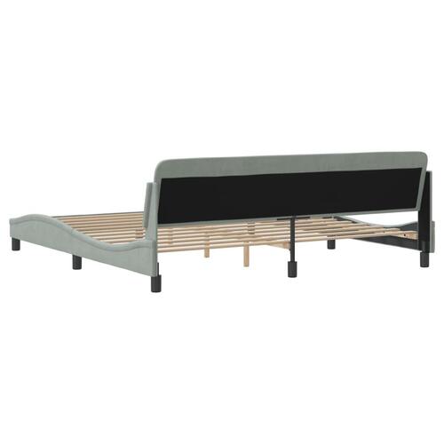 Sengeramme uden madras Lysegrå 200x200 cm Fløjl