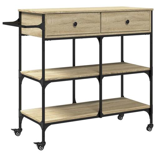 Køkkenvogn 105x42x95 cm konstrueret træ sonoma-eg
