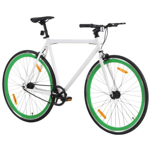 Cykel 1 gear 700c 55 cm hvid og grøn
