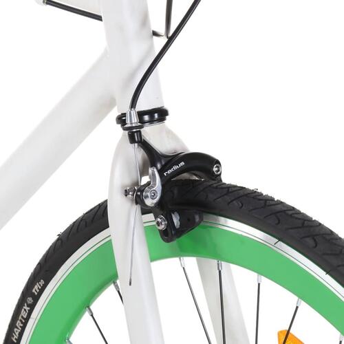 Cykel 1 gear 700c 55 cm hvid og grøn