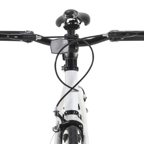 Cykel 1 gear 700c 55 cm hvid og grøn