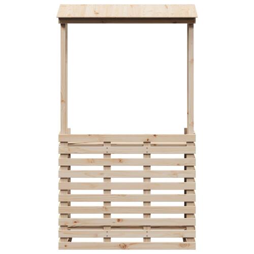 Udendørs barbord med tag 112,5x57x195,5 cm massivt træ