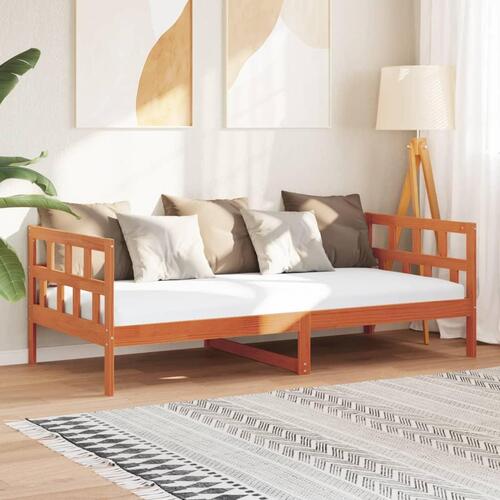 Daybed 90x190 cm massivt fyrretræ gyldenbrun