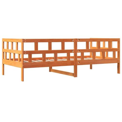 Daybed 90x190 cm massivt fyrretræ gyldenbrun