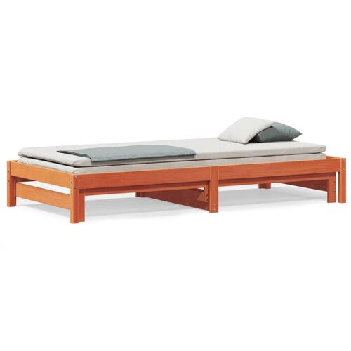 Daybed med udtræk 90x190 cm massivt fyrretræ gyldenbrun