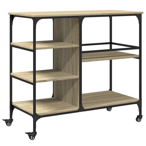 Køkkenvogn 100x45x89,5 cm konstrueret træ sonoma-eg