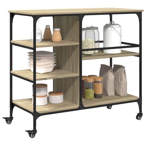 Køkkenvogn 100x45x89,5 cm konstrueret træ sonoma-eg
