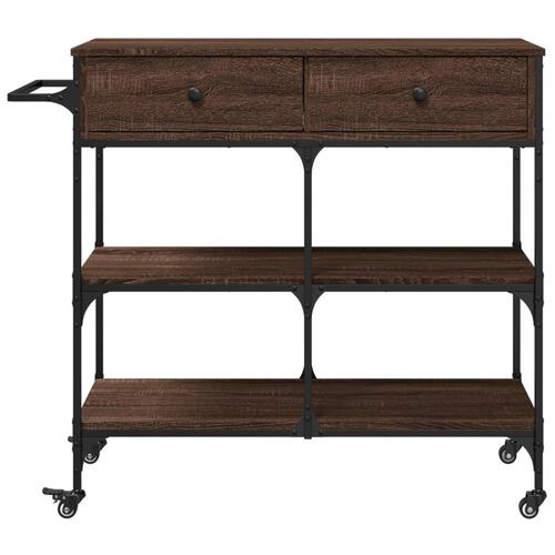 Køkkenvogn 105x42x95 cm konstrueret træ brun egetræsfarve