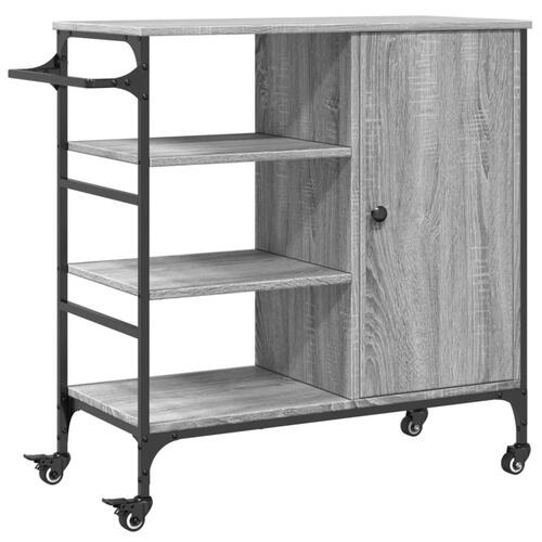 Køkkenvogn 87,5x38,5x84,5 cm konstrueret træ grå sonoma-eg