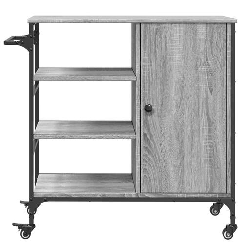 Køkkenvogn 87,5x38,5x84,5 cm konstrueret træ grå sonoma-eg