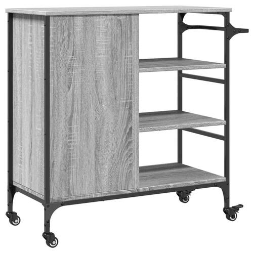 Køkkenvogn 87,5x38,5x84,5 cm konstrueret træ grå sonoma-eg