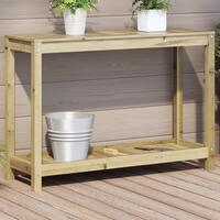 Plantebord med hylde 108x35x75 cm imprægneret fyrretræ