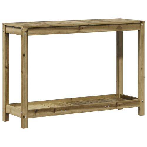 Plantebord med hylde 108x35x75 cm imprægneret fyrretræ
