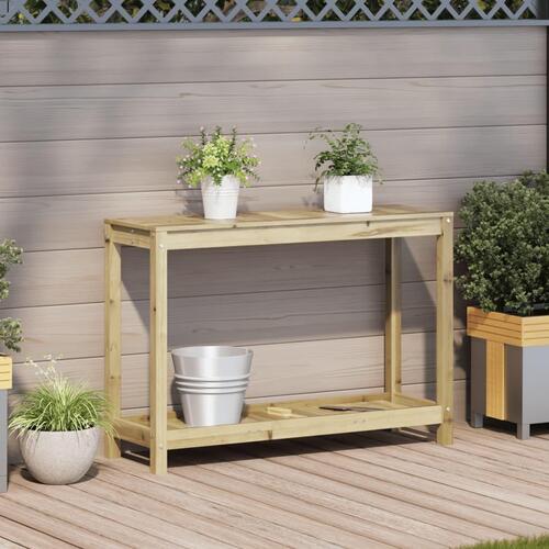 Plantebord med hylde 108x35x75 cm imprægneret fyrretræ