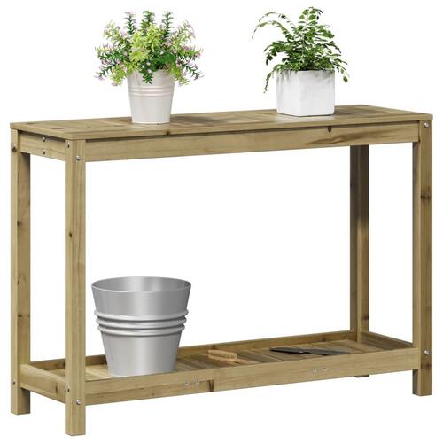 Plantebord med hylde 108x35x75 cm imprægneret fyrretræ