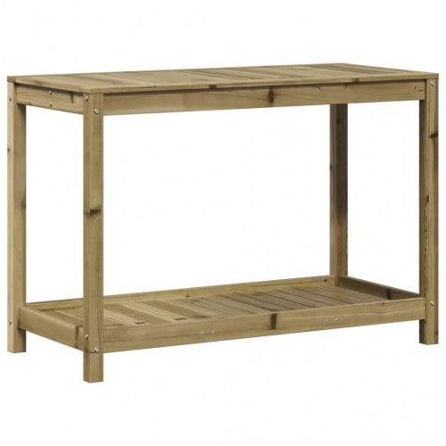 Plantebord med hylde 108x50x75 cm imprægneret fyrretræ