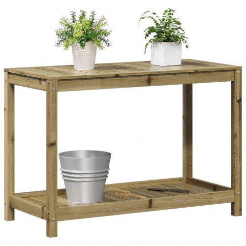Plantebord med hylde 108x50x75 cm imprægneret fyrretræ