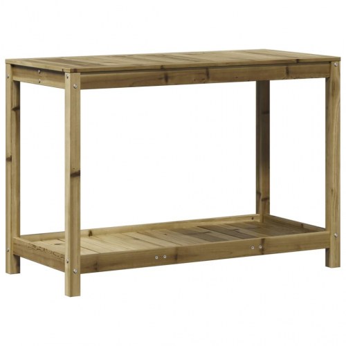 Plantebord med hylde 108x50x75 cm imprægneret fyrretræ