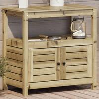 Plantebord med hylder 82,5x45x81 cm imprægneret fyrretræ