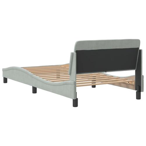 Sengeramme uden madras Lysegrå 100x200 cm Fløjl
