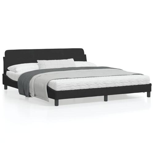 Sengeramme uden madras Sort 180x200 cm Fløjl