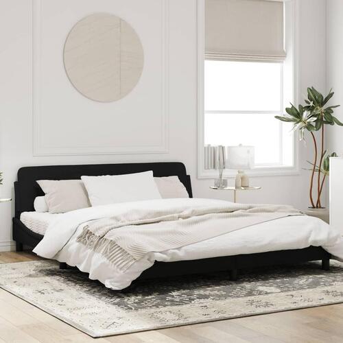 Sengeramme uden madras Sort 180x200 cm Fløjl