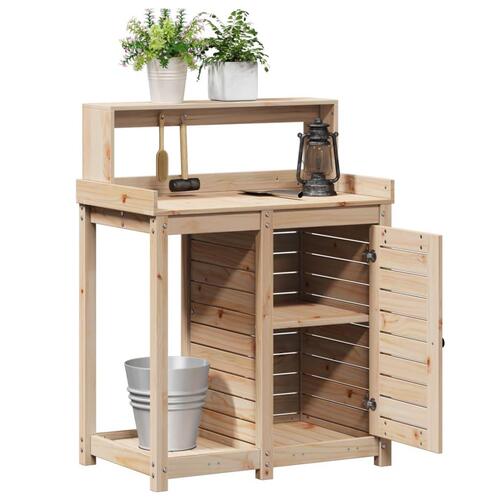 Plantebord med hylder 82,5x50x109,5 cm massivt fyrretræ