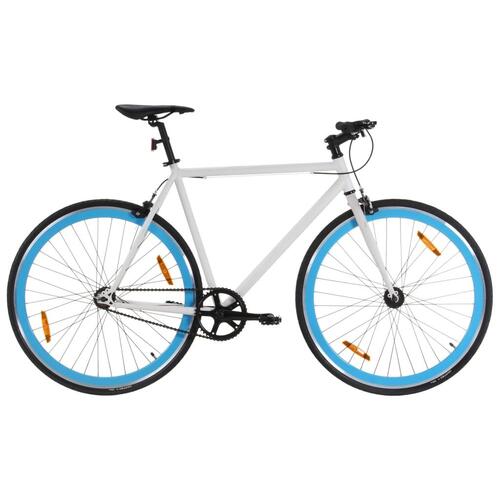 Cykel 1 gear 700c 59 cm hvid og blå