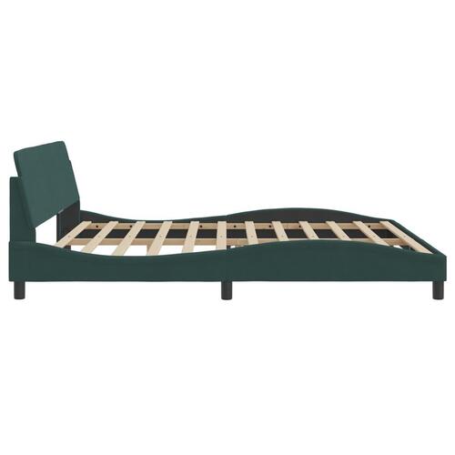 Sengeramme uden madras Mørkegrøn 200x200 cm Fløjl