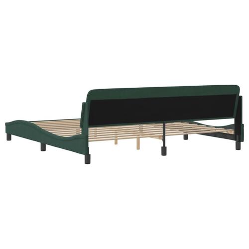 Sengeramme uden madras Mørkegrøn 200x200 cm Fløjl