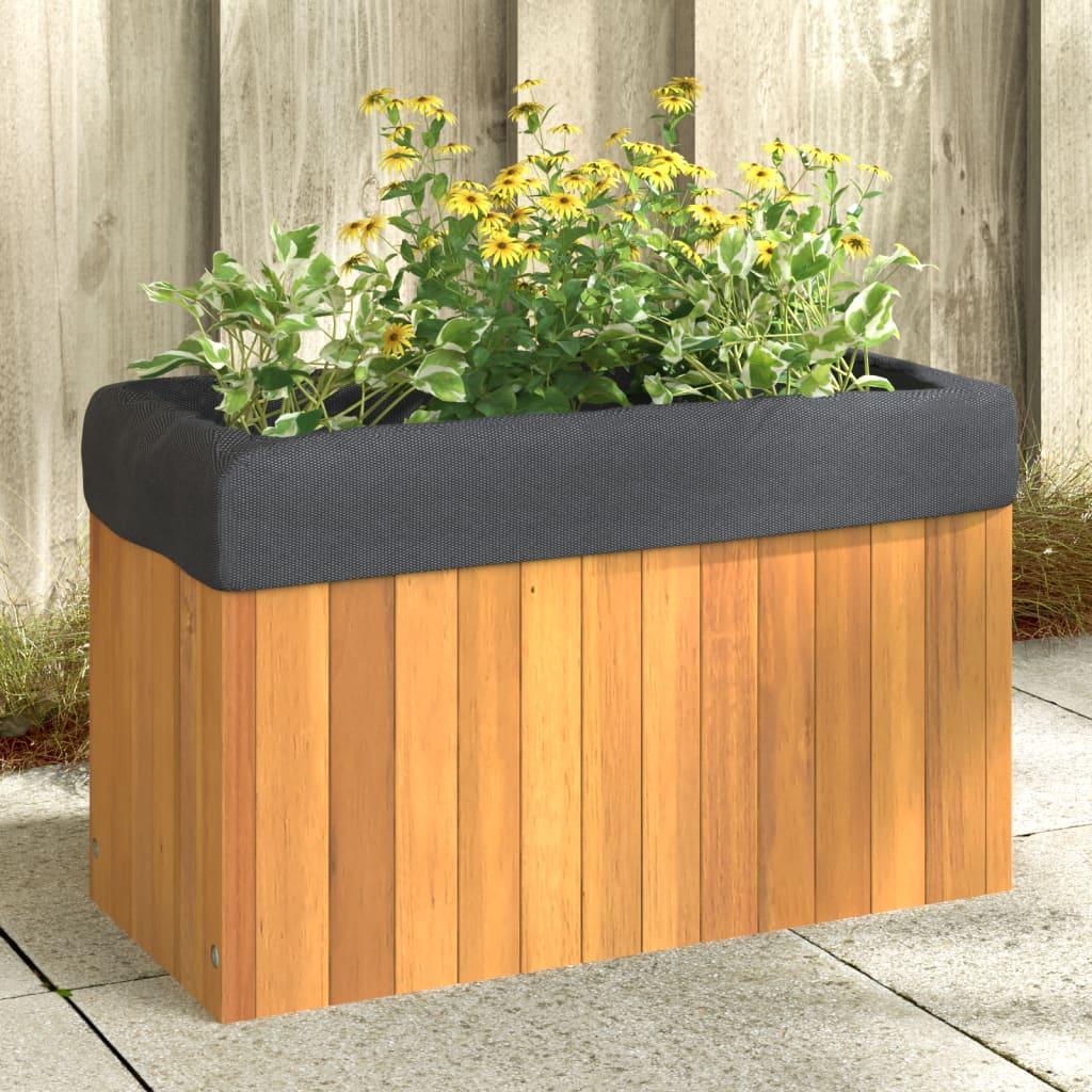 Plantekasse 59x27,5x35 cm massivt akacietræ