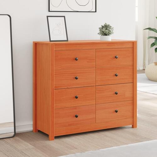 Kommode 100x40x90 cm massivt fyrretræ gyldenbrun