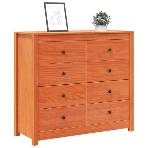Kommode 100x40x90 cm massivt fyrretræ gyldenbrun