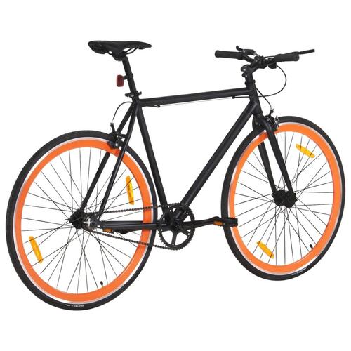 Cykel 1 gear 700c 55 cm sort og orange