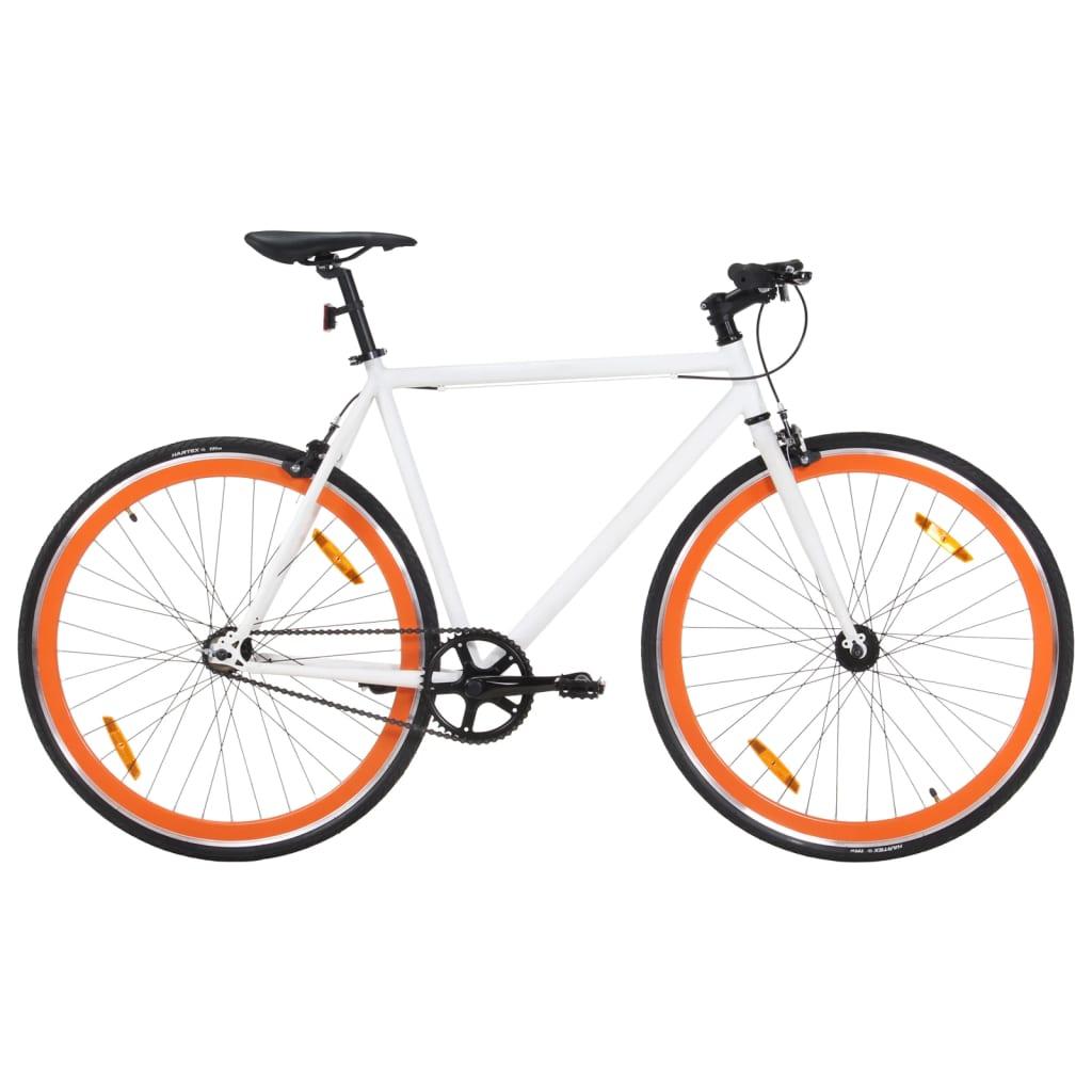 Cykel 1 gear 700c 51 cm hvid og orange