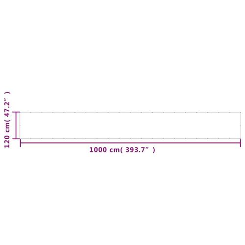 Altanafskærmning 120x1000 cm 100 % polyester cremefarvet