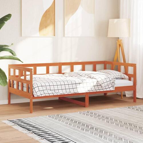 Daybed 90x200 cm massivt fyrretræ gyldenbrun