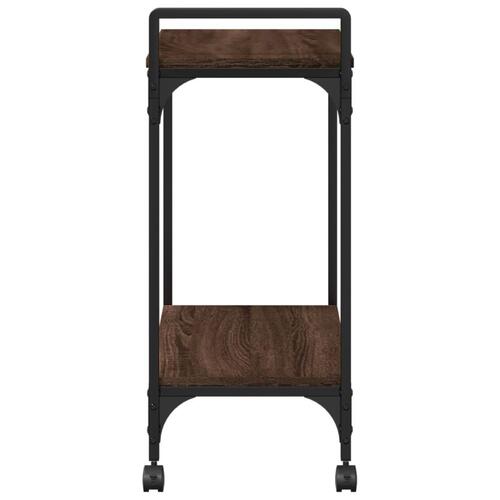 Køkkenvogn 60,5x31x72,5 cm konstrueret træ brun egetræsfarve