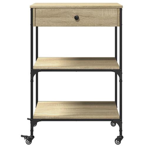 Køkkenvogn 60x48x89,5 cm konstrueret træ sonoma-eg
